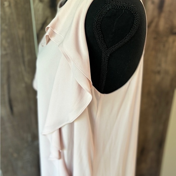 BCBGMaxAzria Dusty Pink Asymmetrical Ruffle Mini Dress Women's Size Medium - Picture 5 of 15